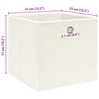 Scatole Portaoggetti 4pz Bianche 32x32x32 cm Tessuto
