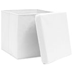 Scatole con Coperchi 10pz Bianche 32x32x32 cm Tessuto