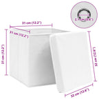 Scatole con Coperchi 10pz Bianche 32x32x32 cm Tessuto
