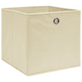 Scatole Portaoggetti con Coperchi 4pz Crema 32x32x32 cm Tessuto