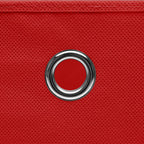 Scatole Portaoggetti con Coperchi 4pz Rosse 32x32x32 cm Tessuto