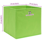Scatole Portaoggetti 10pz Verdi 32x32x32 cm Tessuto