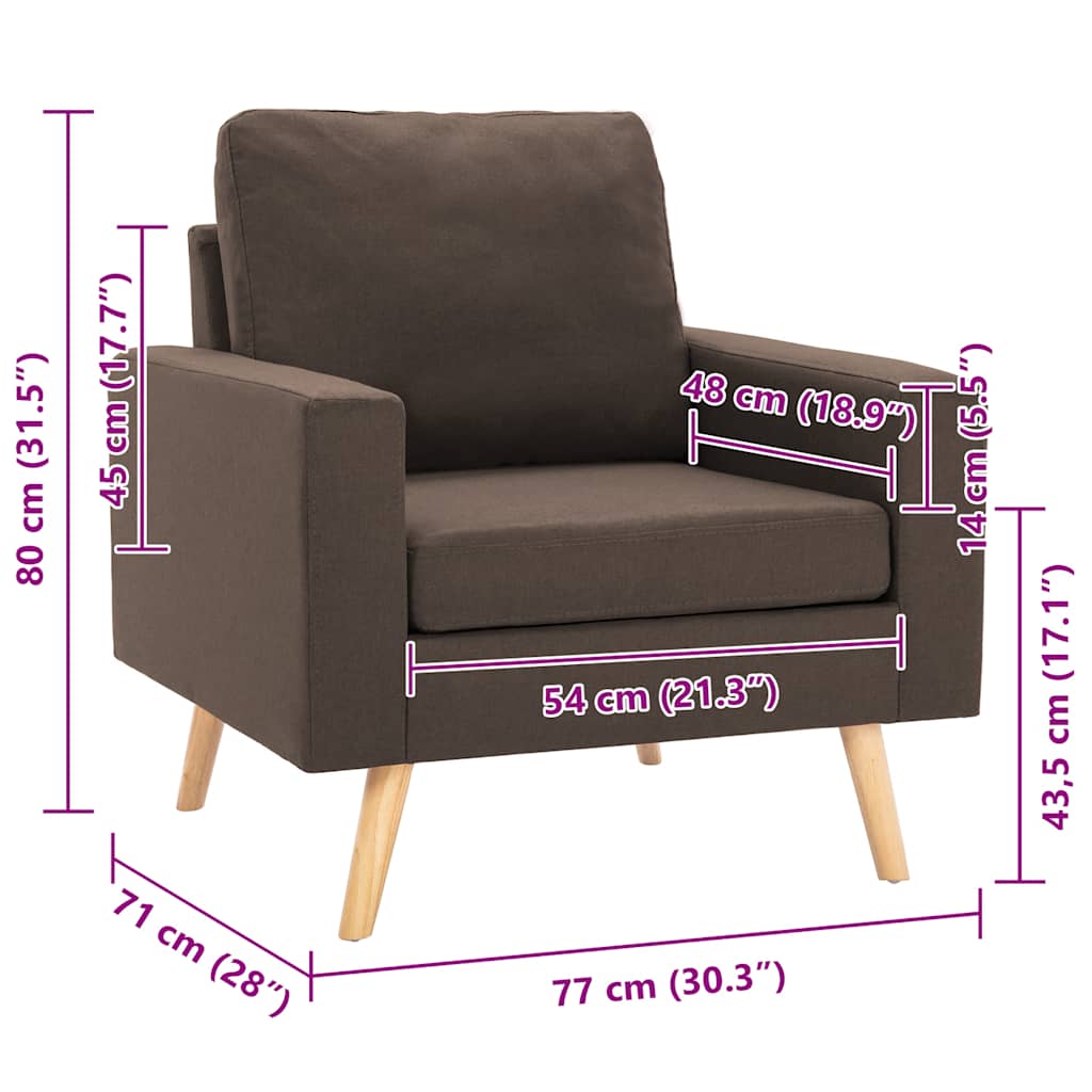 Poltrona Marrone in Tessuto