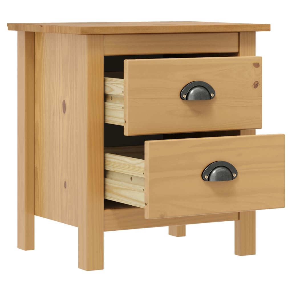 Comodino Hill 46x35x49,5 cm in Legno Massello di Pino