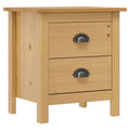 Comodini Hill Grigi 2 pz 46x35x49,5 cm Legno Massello di Pino