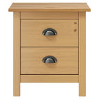 Comodini Hill Grigi 2 pz 46x35x49,5 cm Legno Massello di Pino