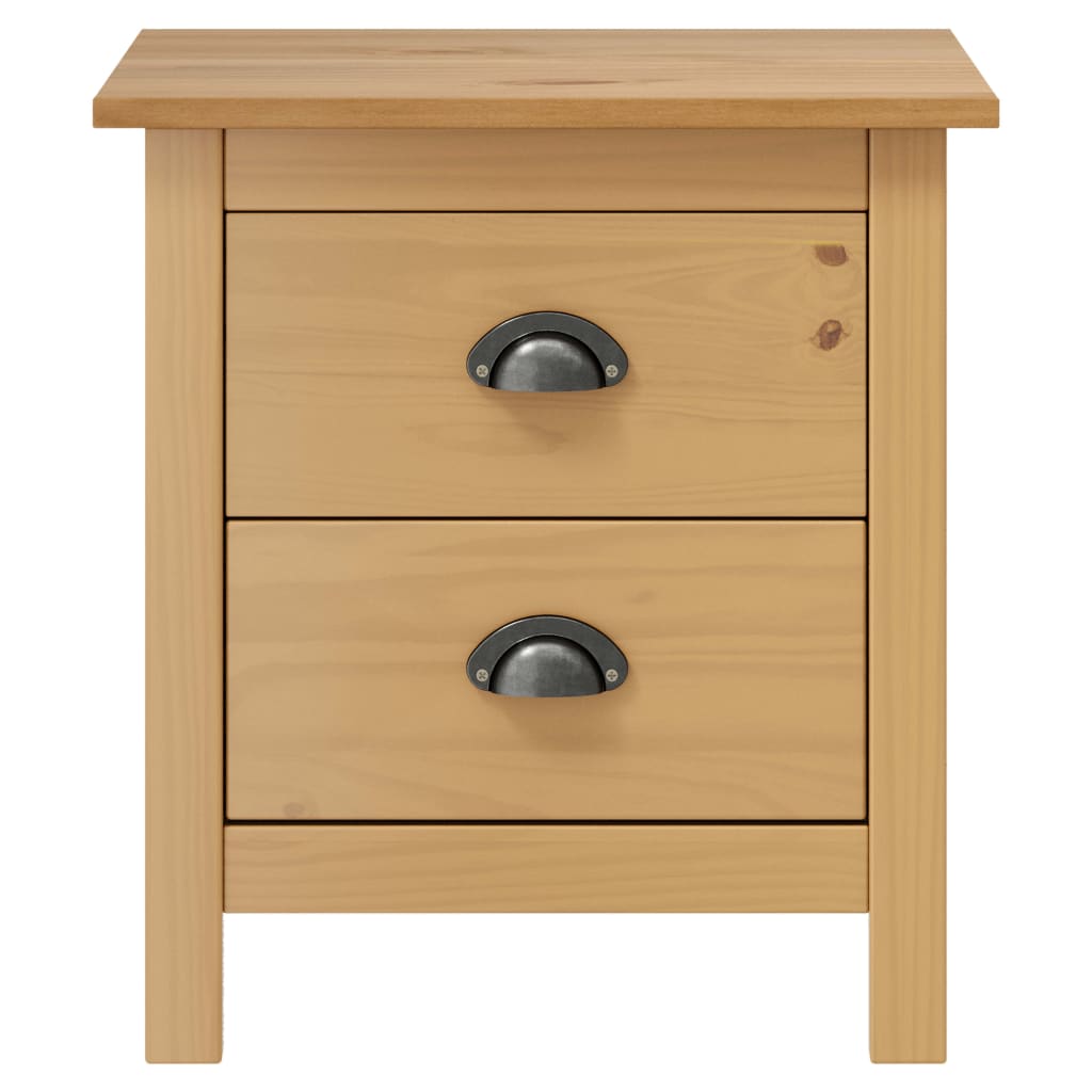 Comodini Hill Grigi 2 pz 46x35x49,5 cm Legno Massello di Pino