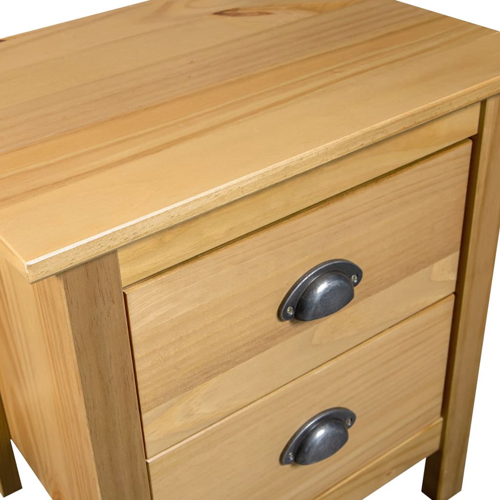 Comodini Hill Grigi 2 pz 46x35x49,5 cm Legno Massello di Pino