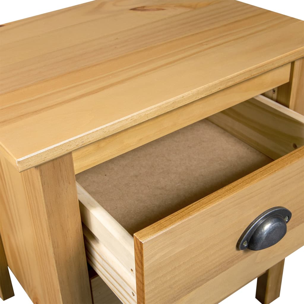 Comodini Hill Grigi 2 pz 46x35x49,5 cm Legno Massello di Pino
