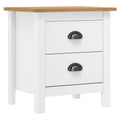 Comodini Hill Bianchi 2 pz 46x35x49,5 cm Legno Massello di Pino