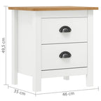Comodini Hill Bianchi 2 pz 46x35x49,5 cm Legno Massello di Pino