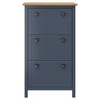 Scarpiera Hill Grigia 72x35x124 cm Legno Massello di Pino