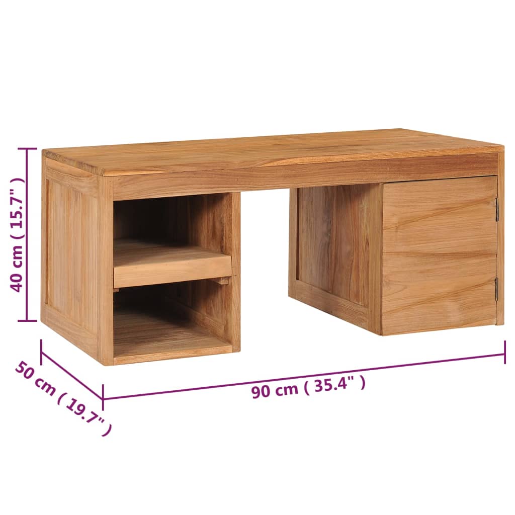 Tavolino da Salotto 90x50x40 cm in Legno Massello di Teak
