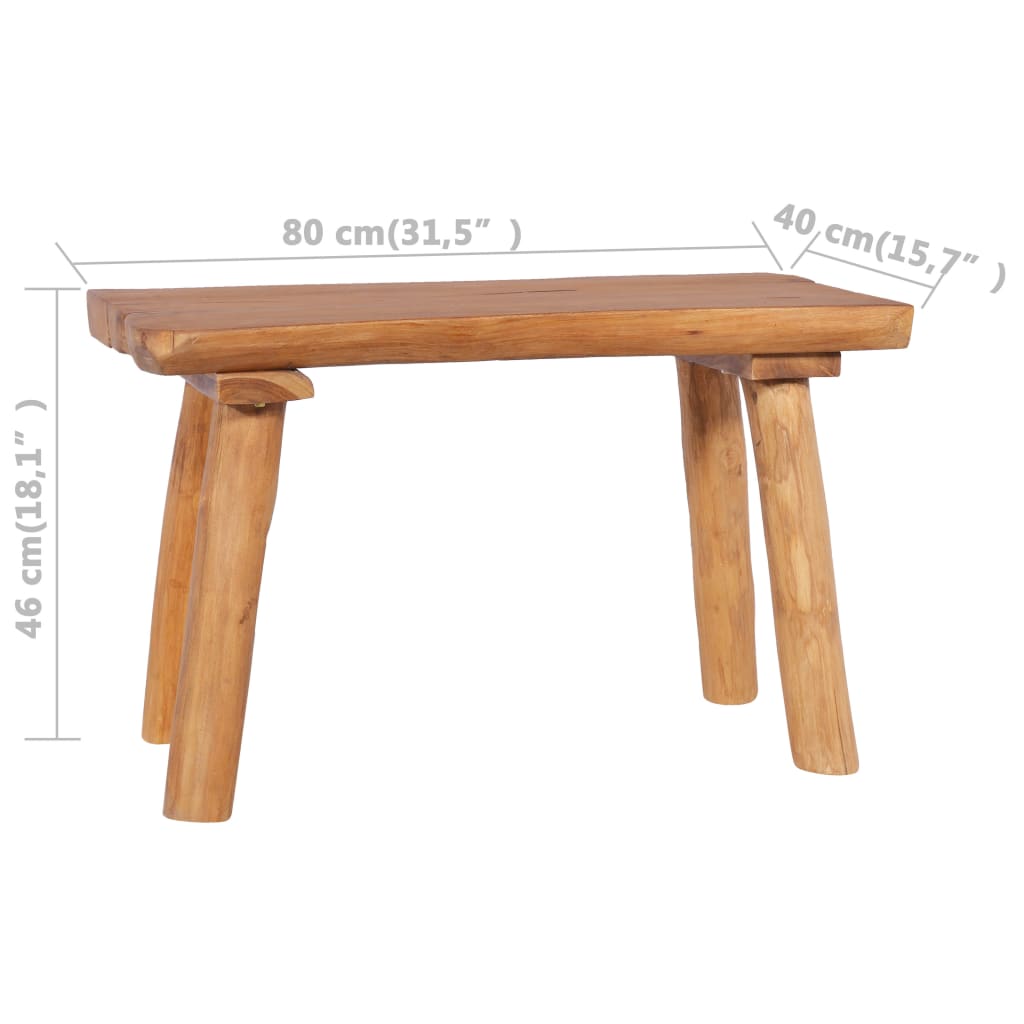 Panchina da Giardino 80 cm in Legno Massello di Teak