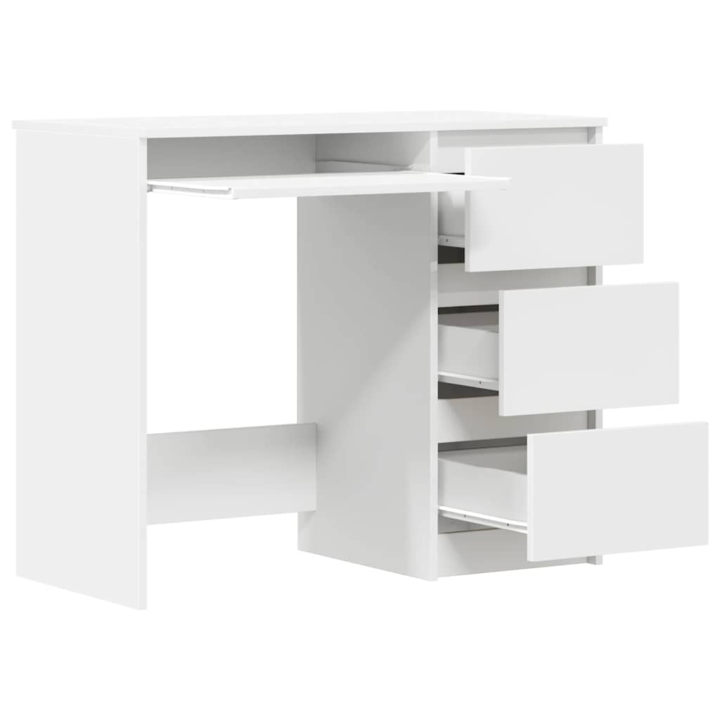 Scrivania Bianca 90x45x76 cm in Legno Multistrato
