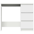 Scrivania Bianca 90x45x76 cm in Legno Multistrato