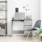Scrivania Grigio Cemento 90x45x76 cm in Legno Multistrato