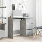 Scrivania Grigio Cemento 90x45x76 cm in Legno Multistrato
