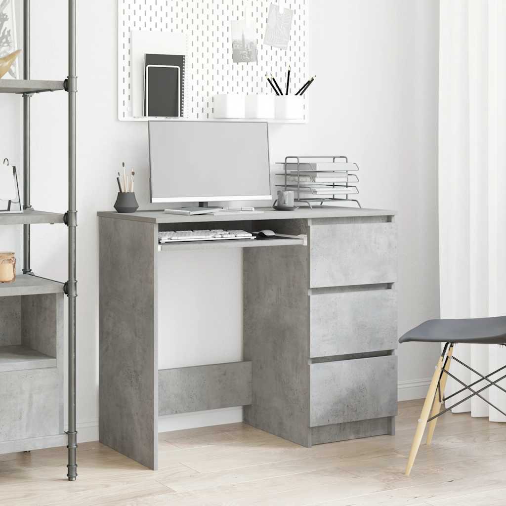 Scrivania Grigio Cemento 90x45x76 cm in Legno Multistrato