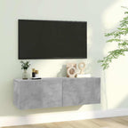 Mobile Porta TV Grigio Cemento 100x30x30cm in Legno Multistrato