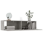 Mobile Porta TV Grigio Cemento 120x30x30cm in Legno Multistrato