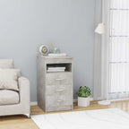 Cassettiera Grigio Cemento 40x50x76 cm in Legno Multistrato