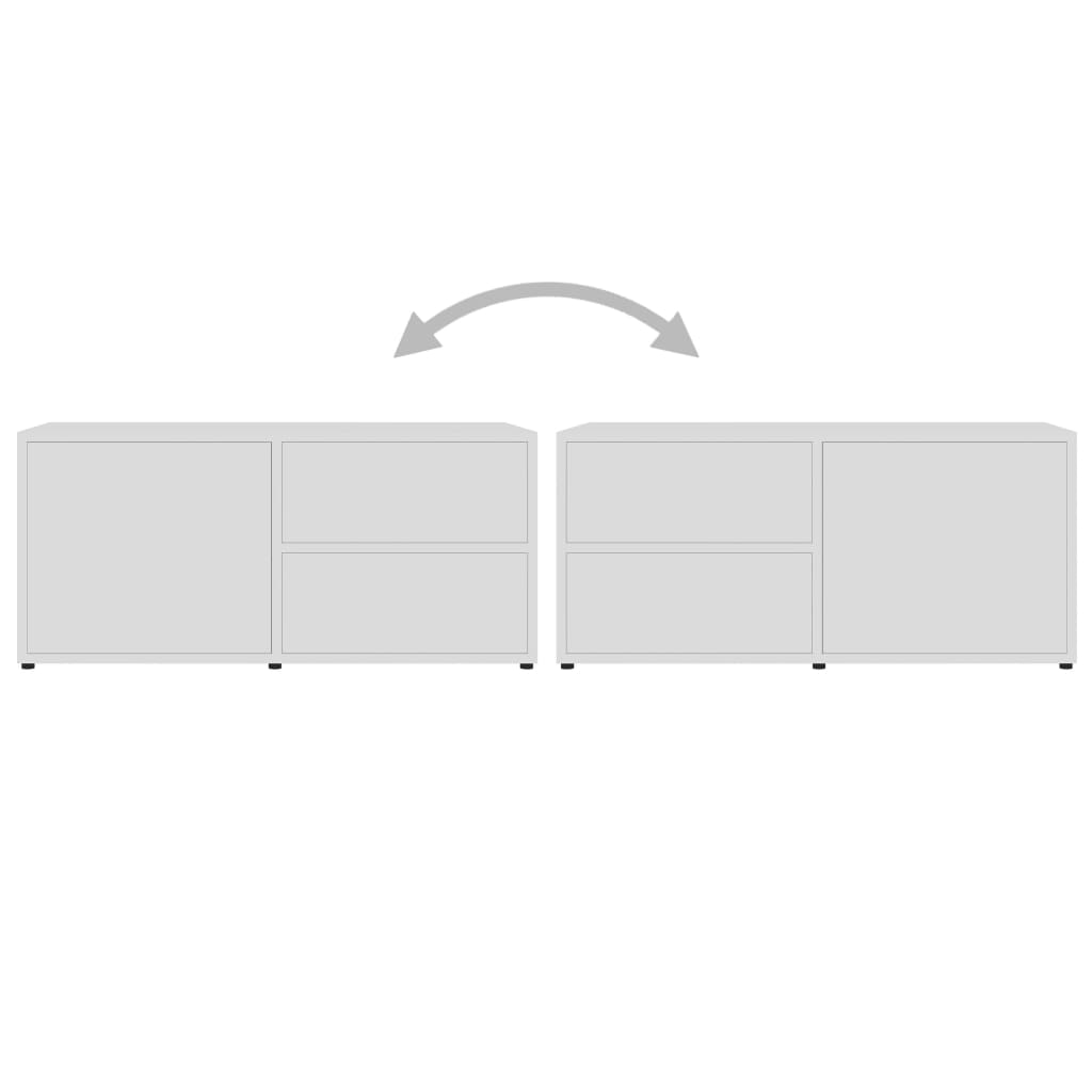 Mobile Porta TV Bianco 80x34x36 cm in Legno Multistrato
