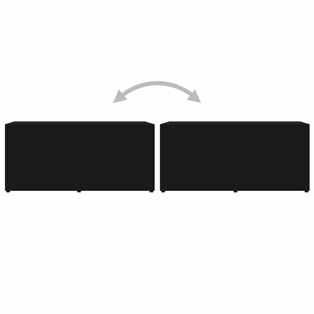 Mobile Porta TV Nero 80x34x36 cm in Legno Multistrato