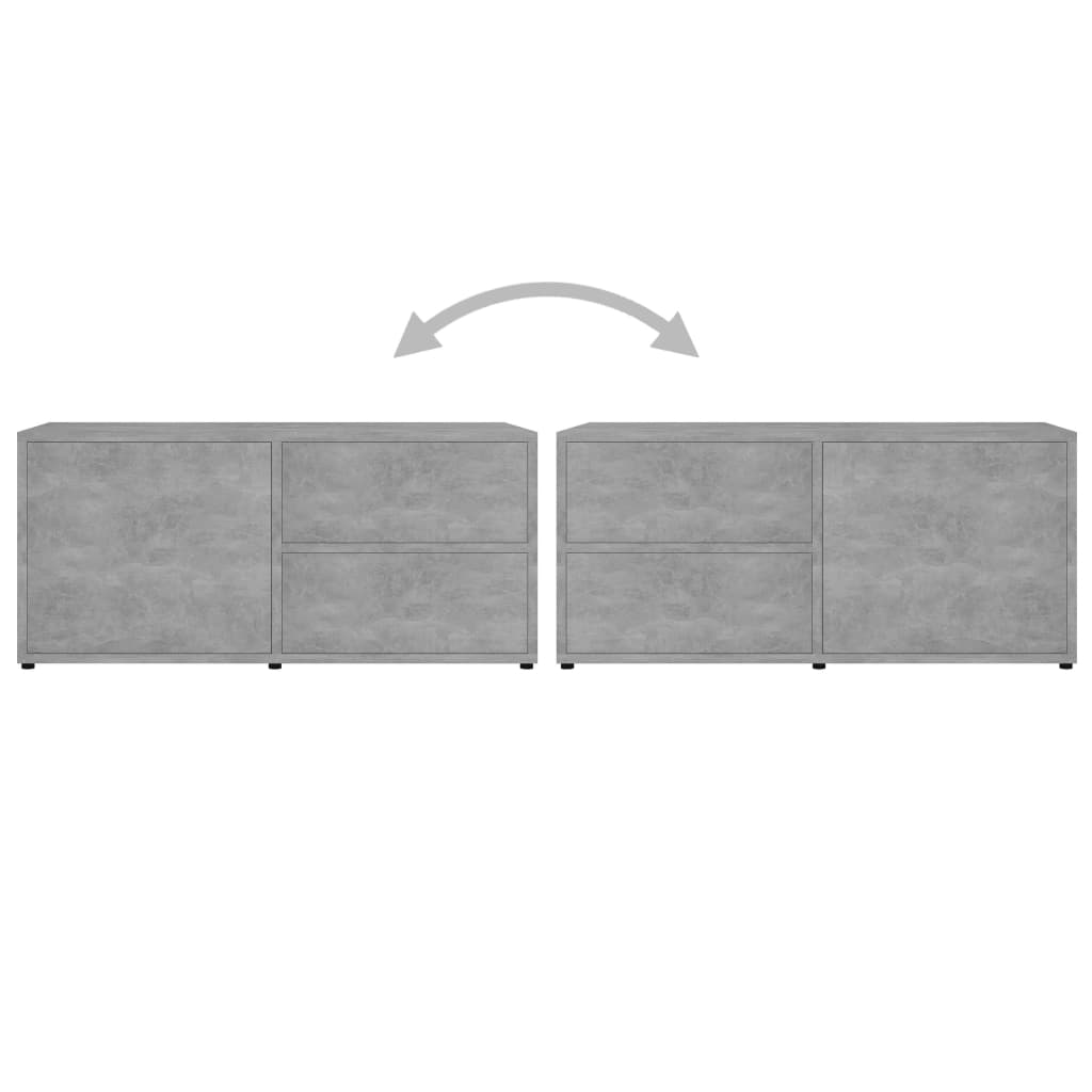 Mobile Porta TV Grigio Cemento 80x34x36 cm Legno Multistrato