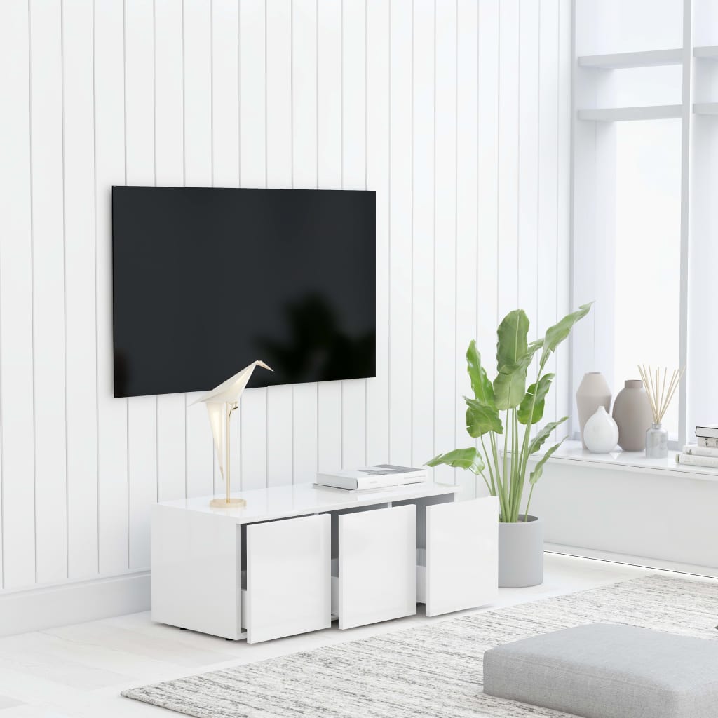 Mobile Porta TV Bianco 80x34x30 cm in Legno Multistrato