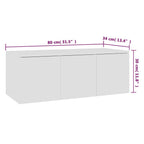 Mobile Porta TV Bianco 80x34x30 cm in Legno Multistrato