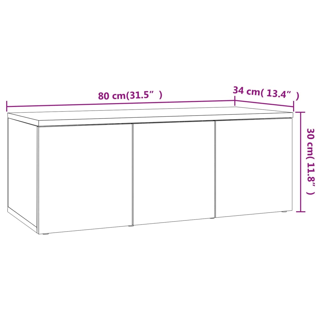 Mobile Porta TV Rovere Sonoma 80x34x30 cm Legno Multistrato
