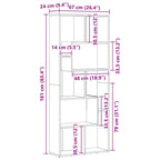 Libreria Bianca 67x24x161 cm in Legno Multistrato