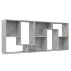 Libreria Grigio Cemento 67x24x161 cm in Legno Multistrato