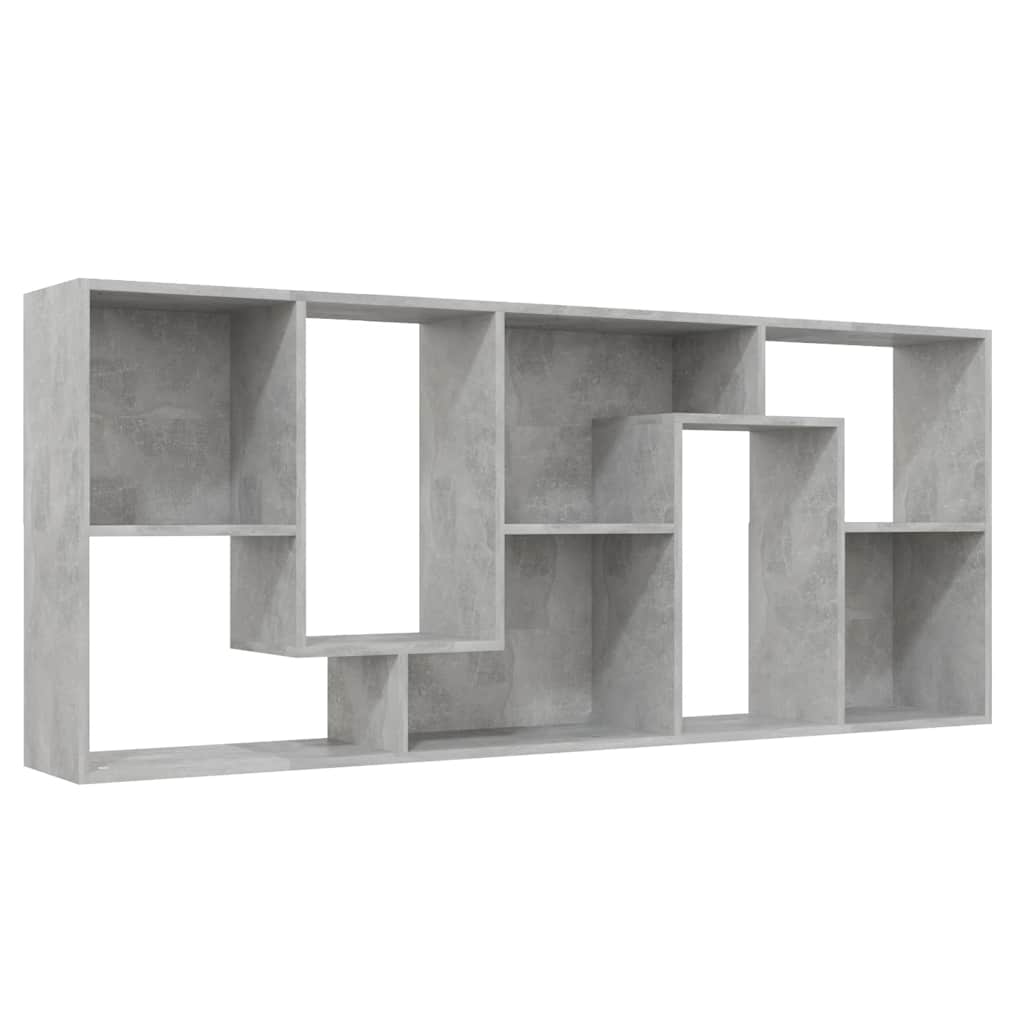 Libreria Grigio Cemento 67x24x161 cm in Legno Multistrato
