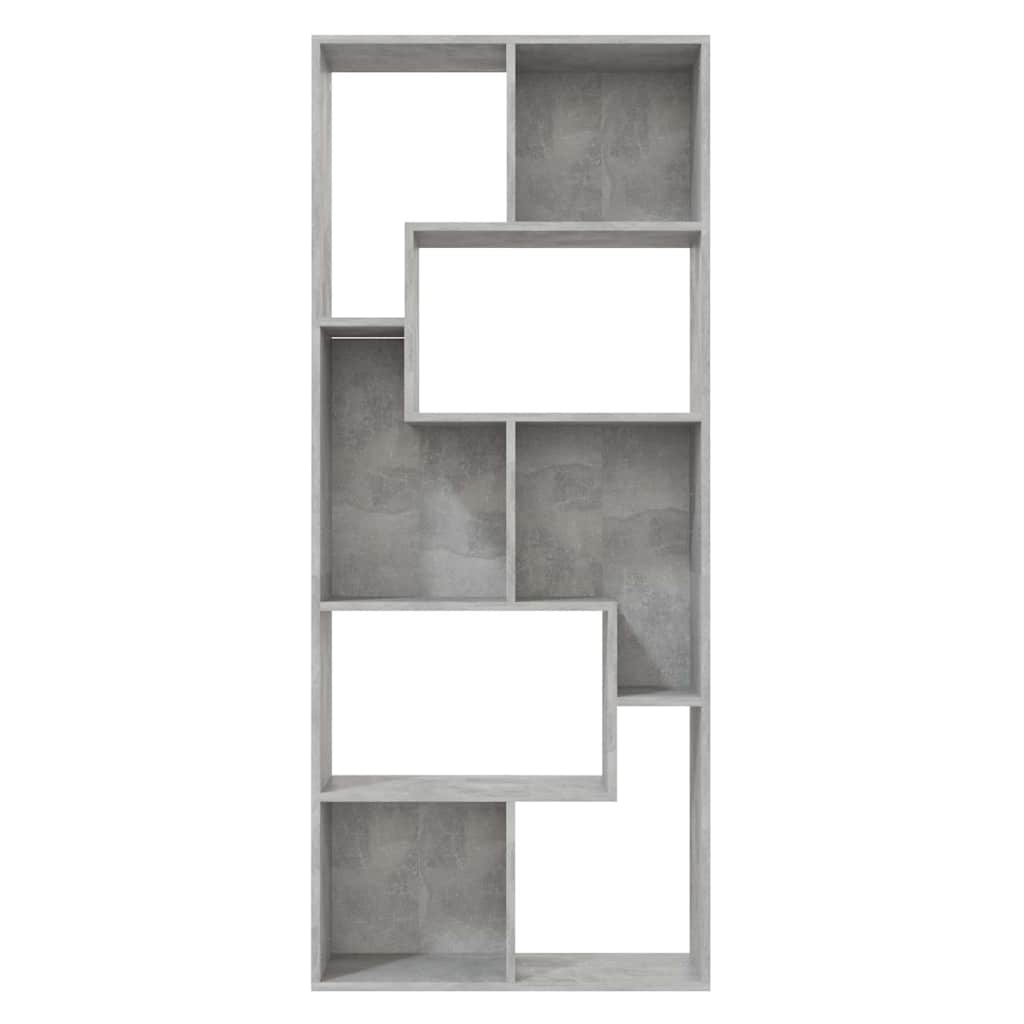 Libreria Grigio Cemento 67x24x161 cm in Legno Multistrato