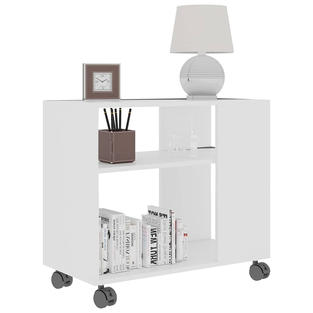 Tavolino da Salotto Bianco 70x35x55 cm in Legno Multistrato