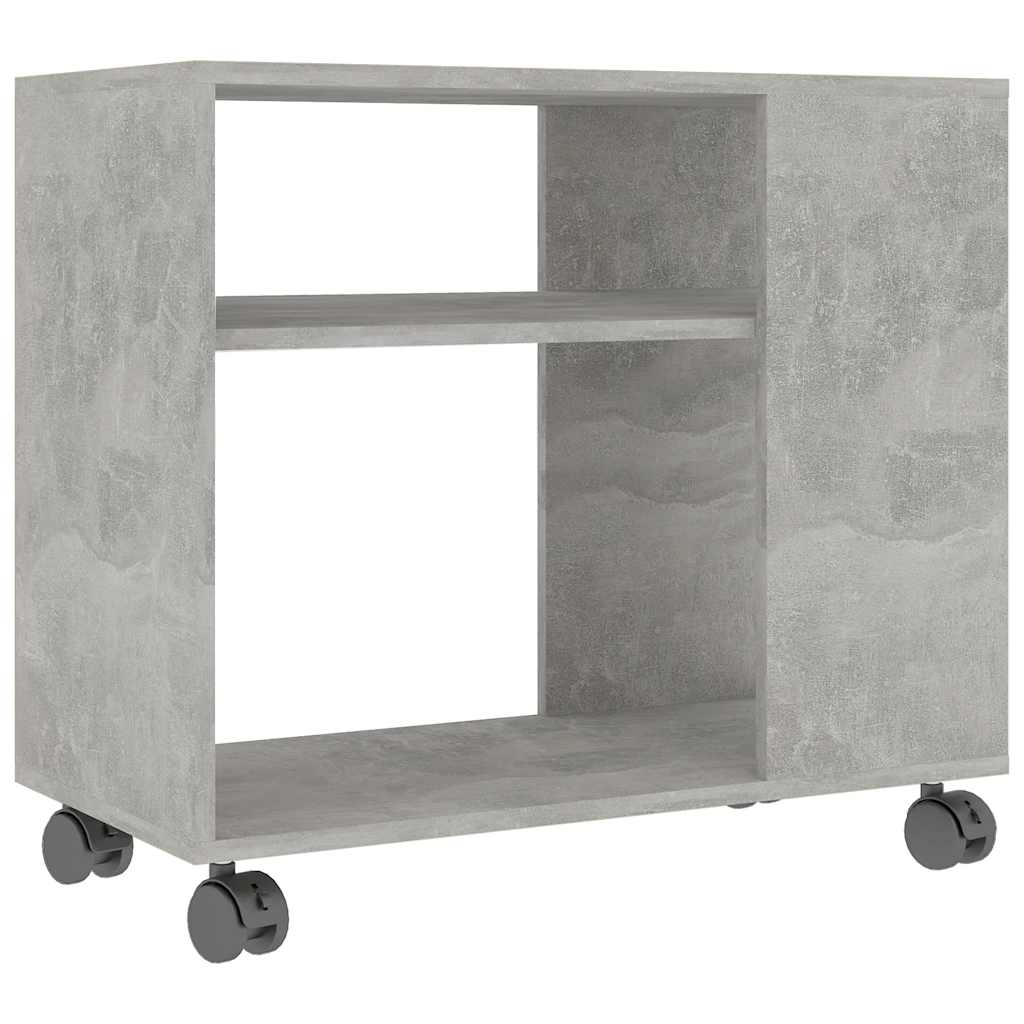 Tavolino Grigio Cemento 70x35x55 cm in Legno Multistrato