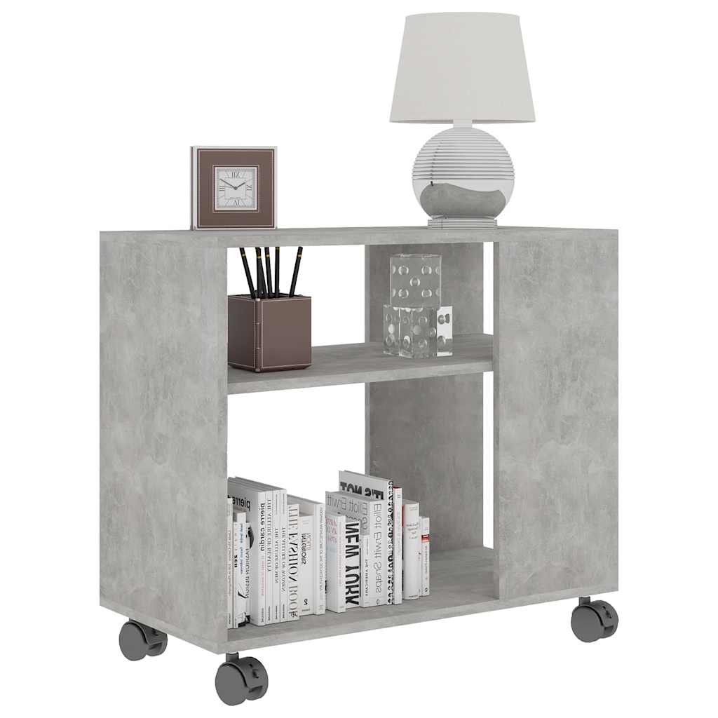 Tavolino Grigio Cemento 70x35x55 cm in Legno Multistrato