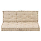 Cuscini per Pallet e Pavimento 2 pz in Cotone Beige