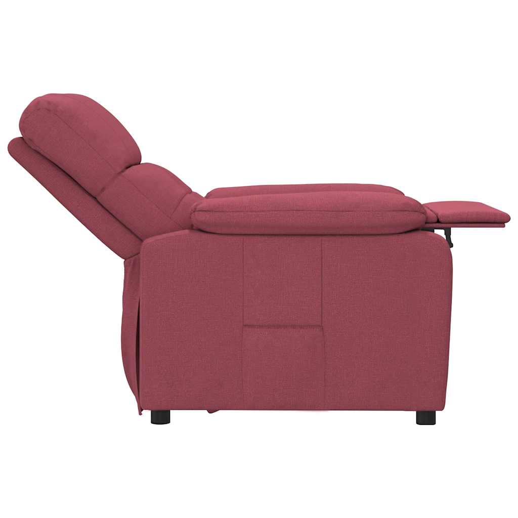Poltrona Reclinabile in Tessuto Rosso Vino