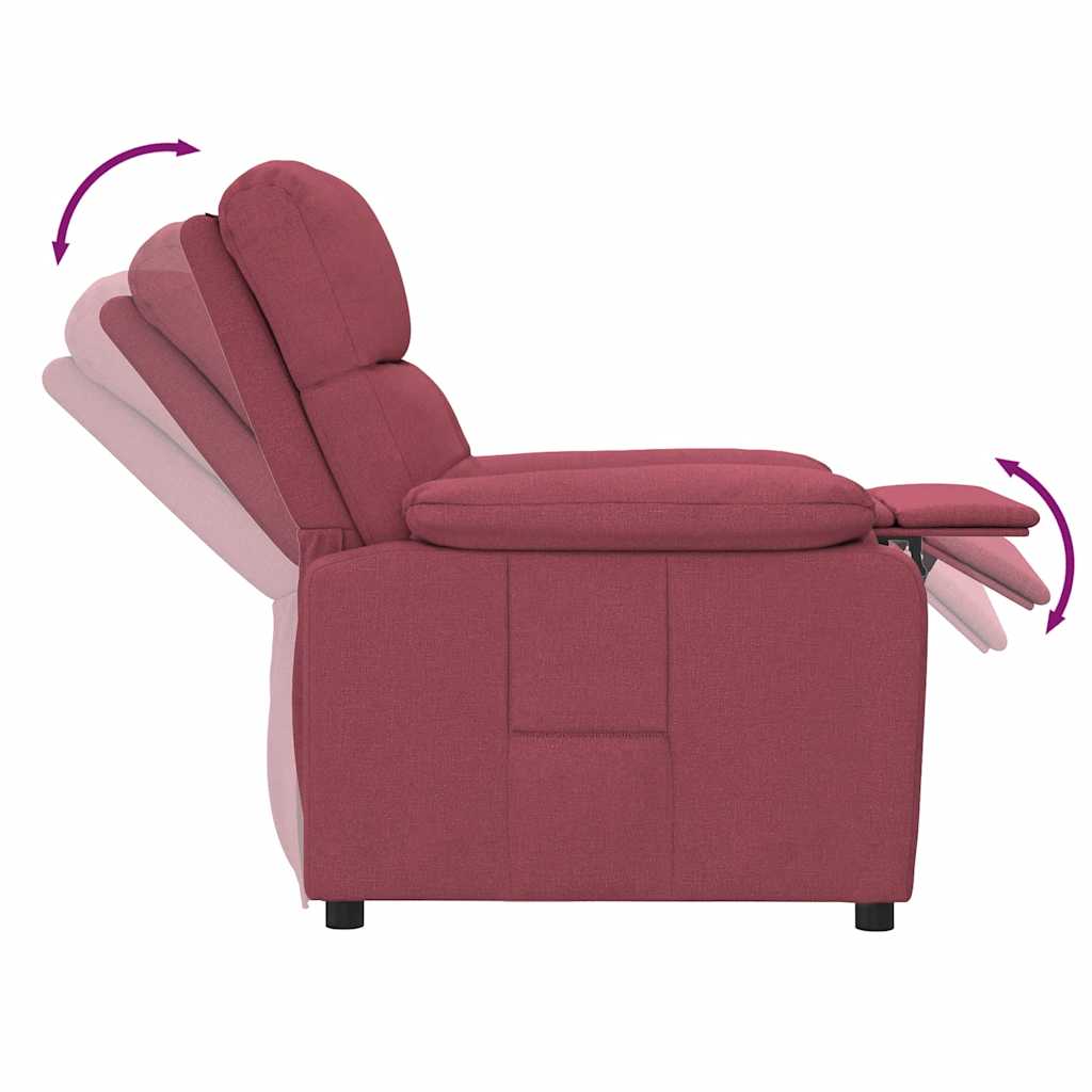 Poltrona Reclinabile in Tessuto Rosso Vino