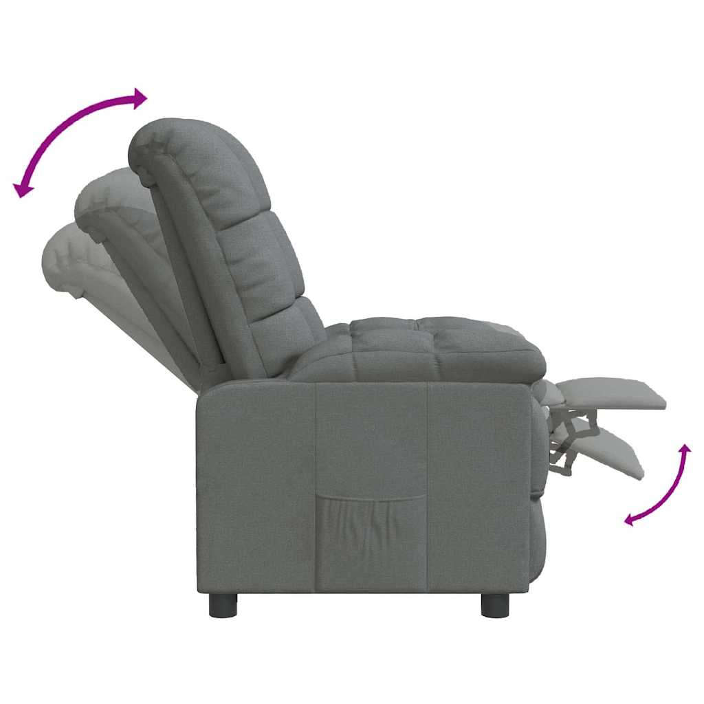 Poltrona Reclinabile in Tessuto Grigio Scuro