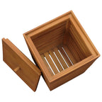 Cesto Portabiancheria 30x30x45 cm in Massello di Teak