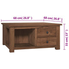Tavolino da Salotto 68x68x33 cm in Legno Massello di Teak