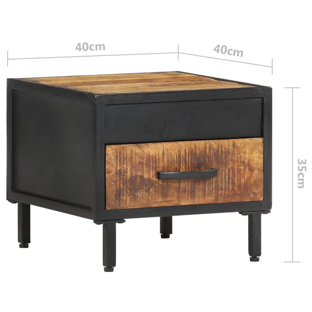 Comodino 40x40x35 cm in Legno di Mango Grezzo