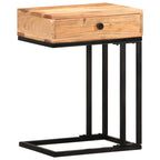 Tavolino Laterale a Forma di U 45x30x61 cm in Massello Acacia