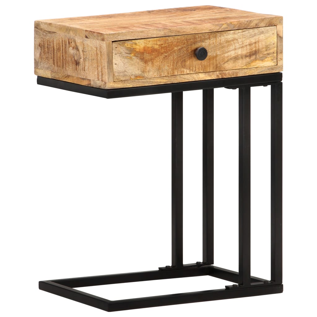 Tavolino Laterale a Forma di U 45x30x61 cm in Massello di Mango
