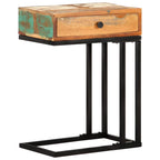Tavolino Laterale a Forma di U 45x30x61 cm in Legno di Recupero