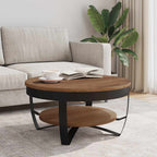 Tavolino da Salotto 65x65x32 cm in Legno Massello d'Acacia